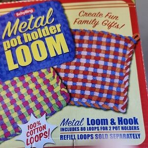 Metal Pot Holder Loom - Vibrant Blue and Orange